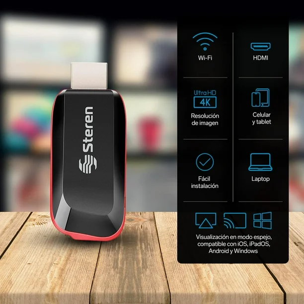 INTV-070 ADAPTADOR 4K WIFI ESPEJO DE CELULAR A TV STEREN