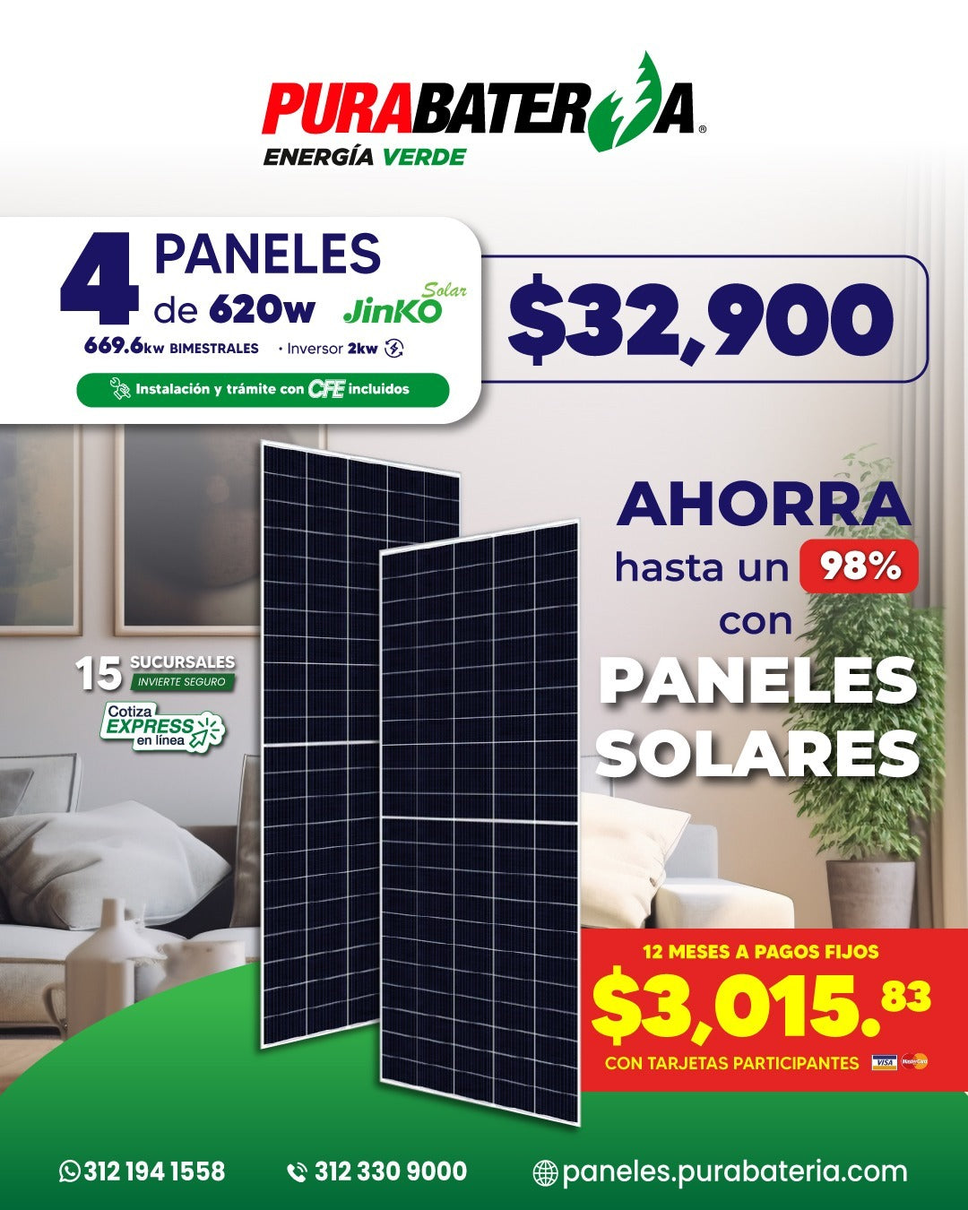 Paquete 4 Paneles Solares