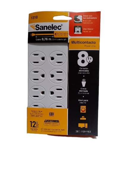 1310 MULTICONTACTO 8 ENTRADAS C/LUZ INDICADORA SANELEC (12)