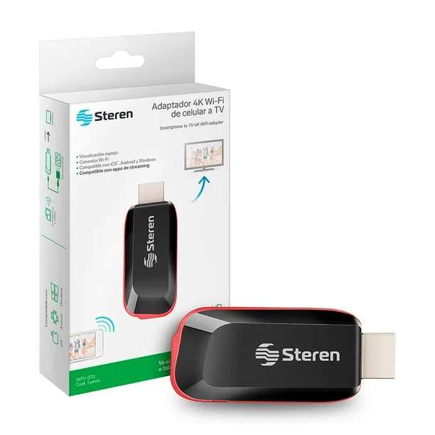 INTV-070 ADAPTADOR 4K WIFI ESPEJO DE CELULAR A TV STEREN