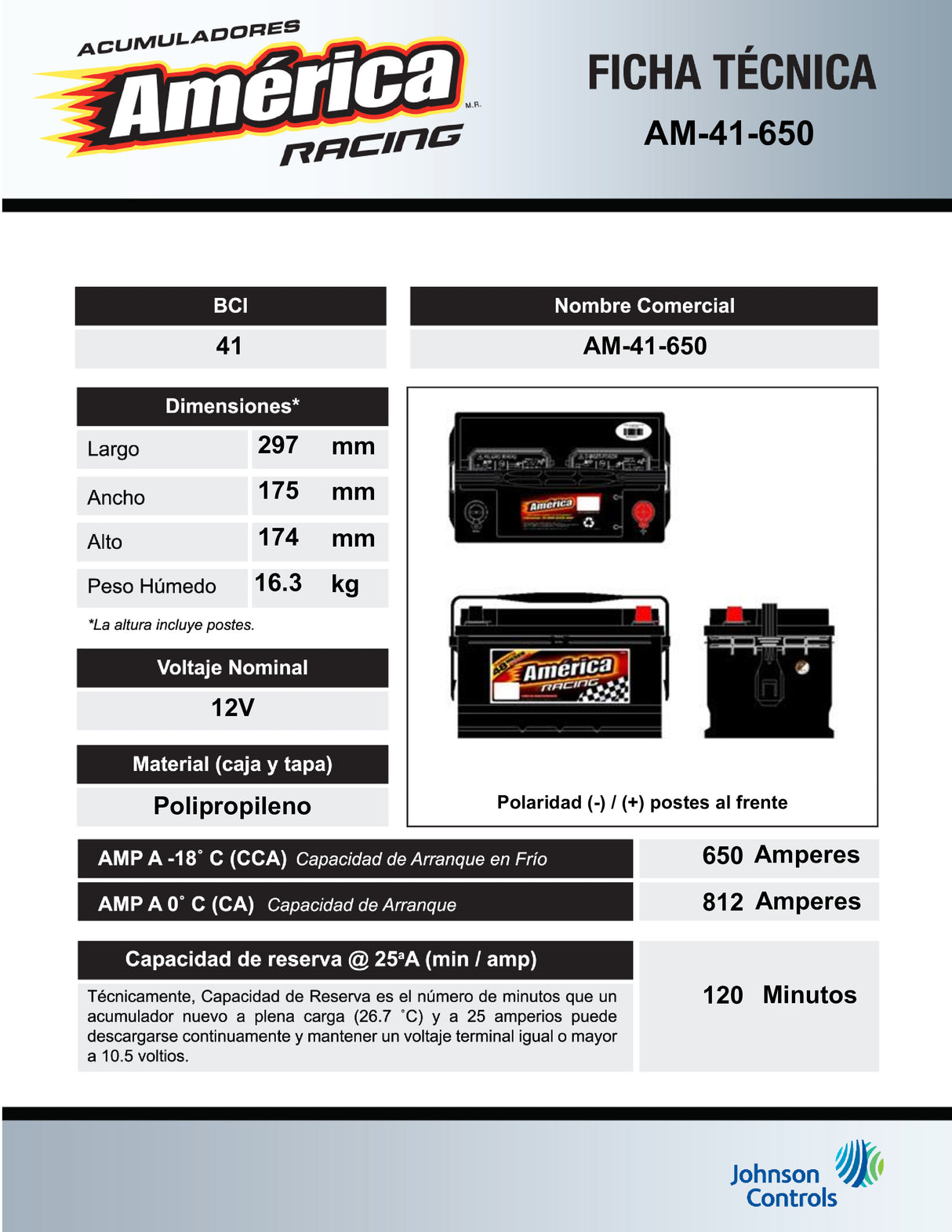 AM-41-650 BATERIA AMERICA