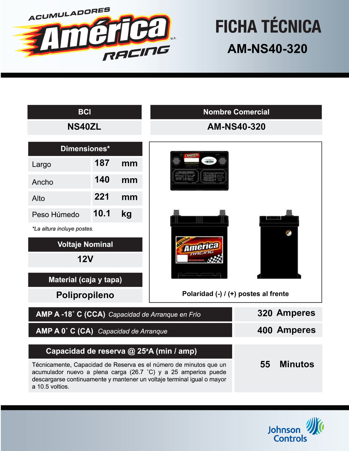 AM-NS40-320 BATERIA AMERICA