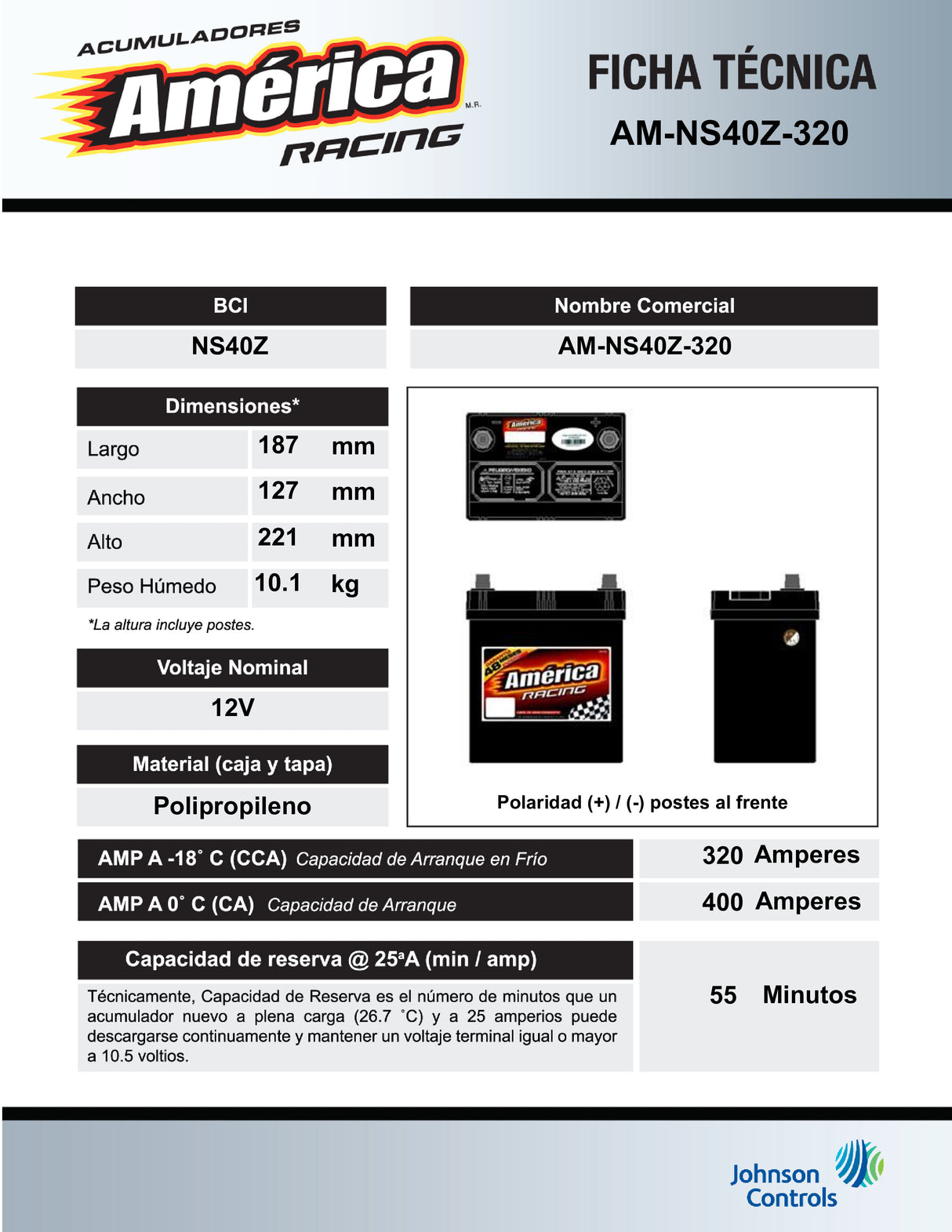 AM-NS40Z-320 BATERIA AMERICA