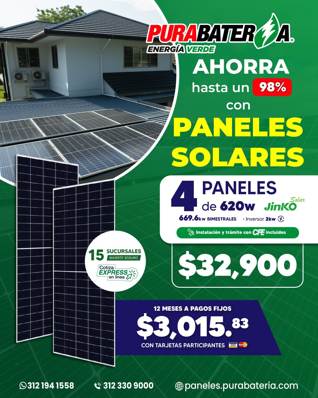 Paquete 4 Paneles Solares