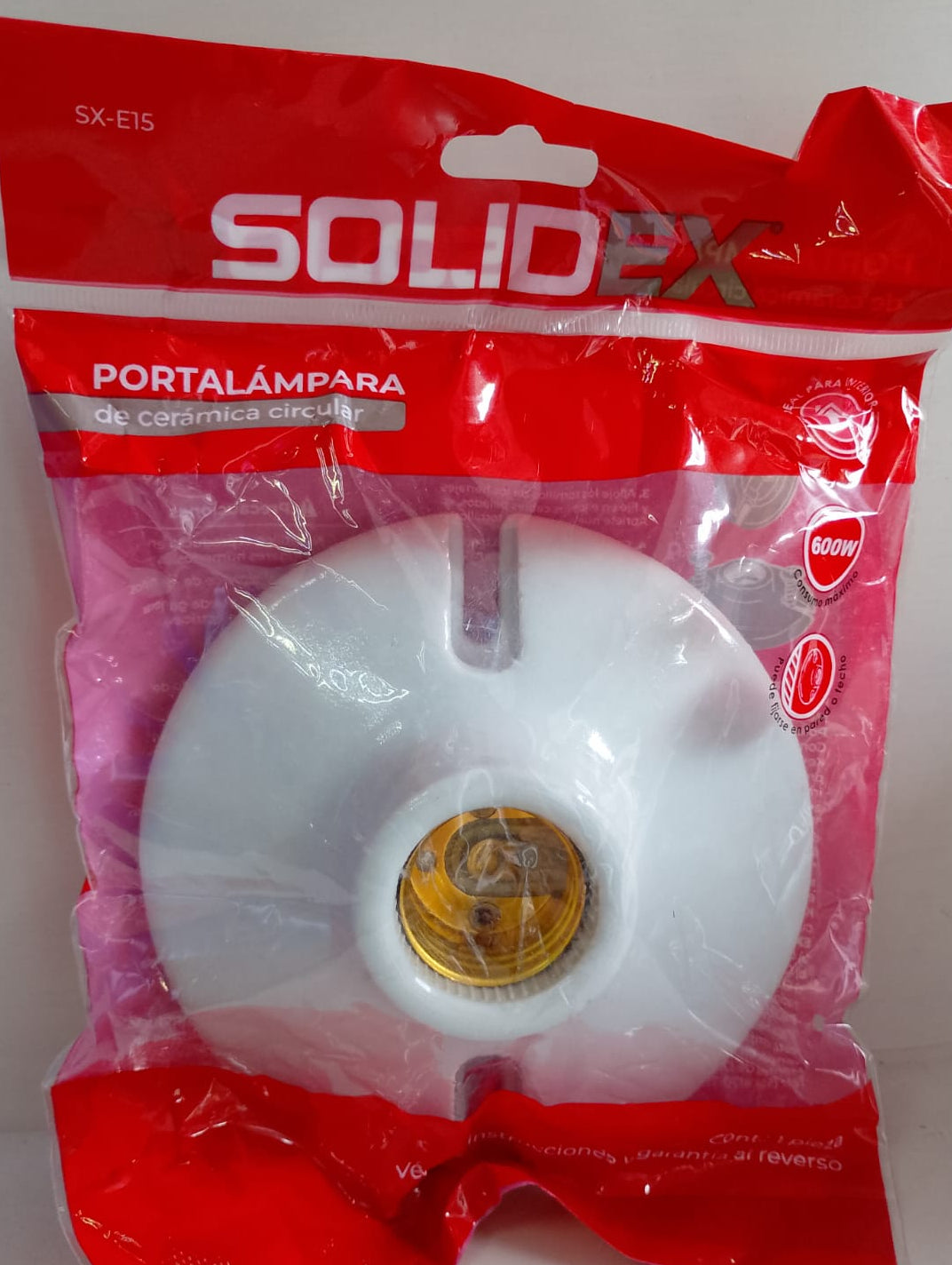 SX-E15 PORTALAMPARA DE CERAMICA CIRCULAR SOLIDEX