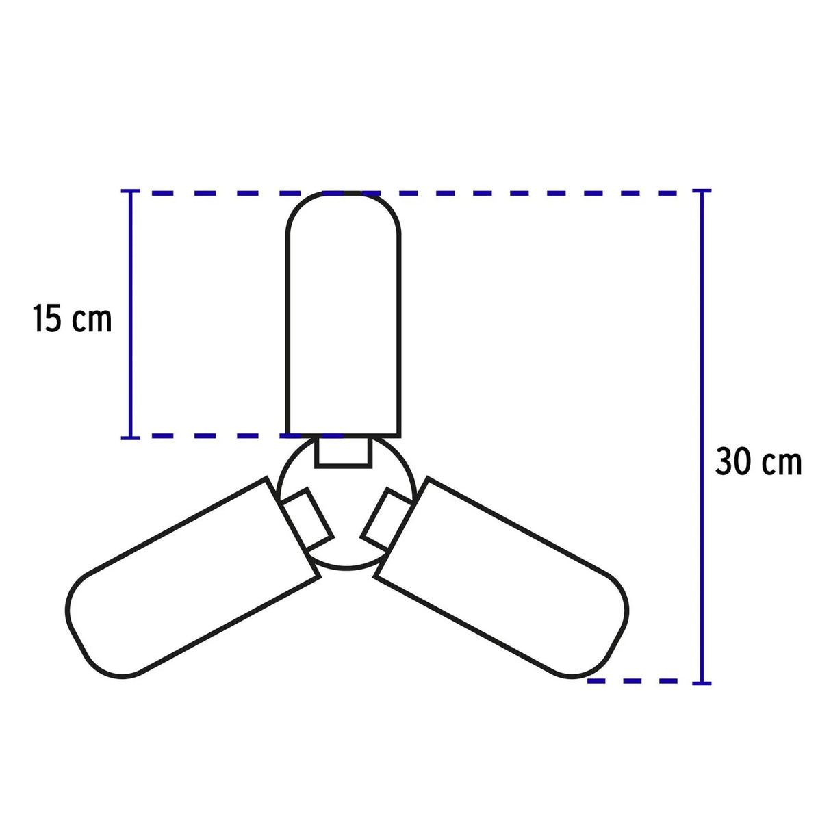 LAMPARA TIPO VENTILADOR 3 ASPAS 27W SANELEC