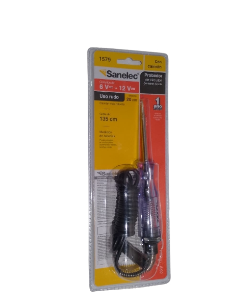 1579 PROBADOR DE VOLTAJE/CAIMAN 20 CM TIPO TIJERA SANELEC (6)