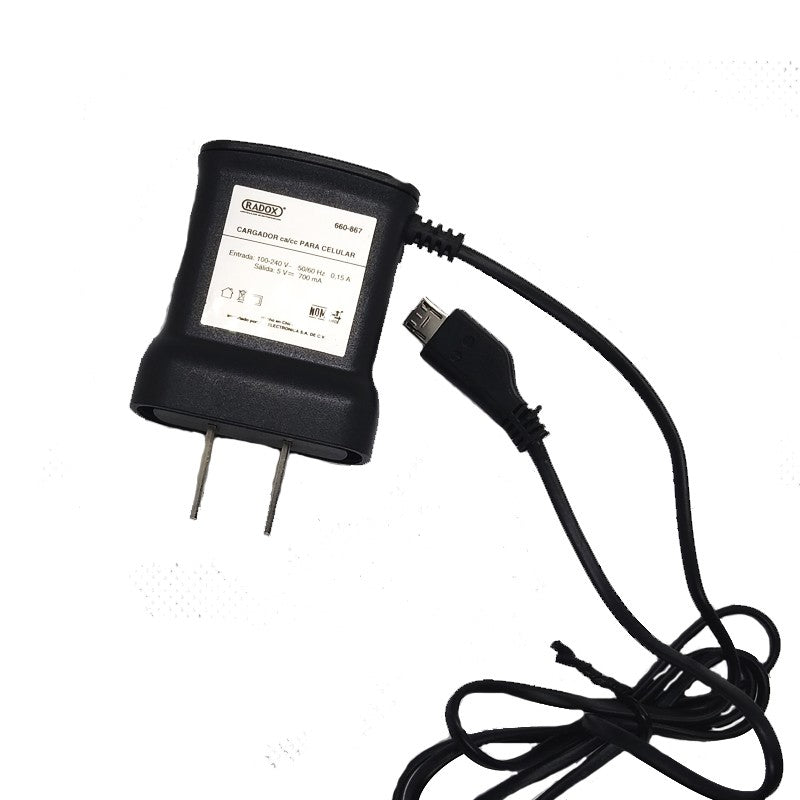 660-867 CARGADOR PARA CELULAR CONECTOR MICRO USB RADOX