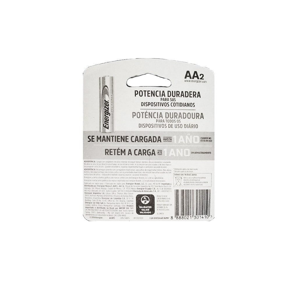 ENAA2 BATERIA RECARGABLE AA C2 ENERGIZER 1.2V NH15BP-2