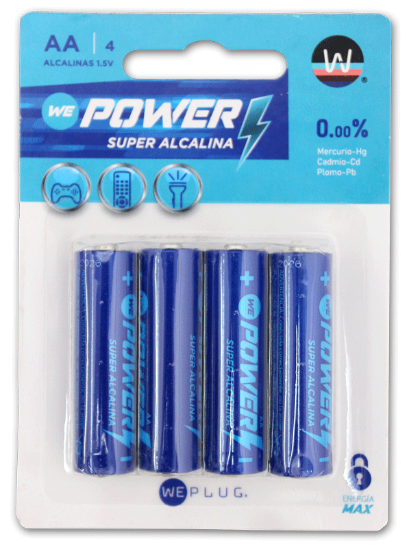 AA4 BATERIA AA ALCALINA BLISTER C4 WEPLUG