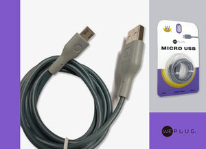 CABLE MICRO USB 90CM GRIS BLISTER WEPLUG
