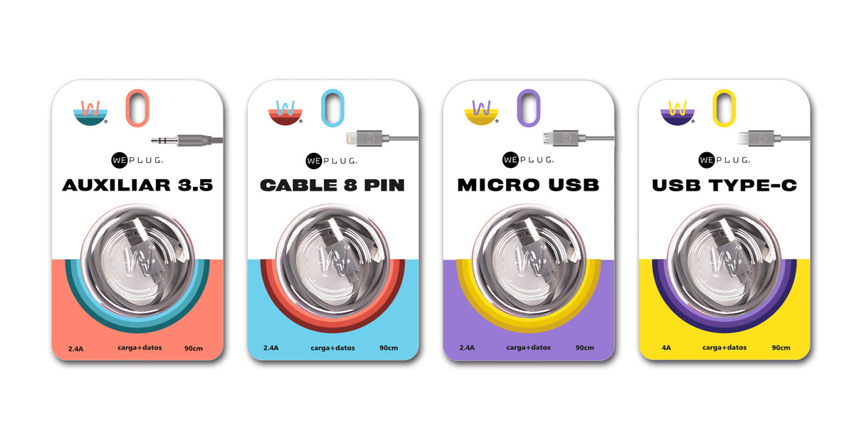 CABLE IPHONE 90CM GRIS BLISTER WEPLUG