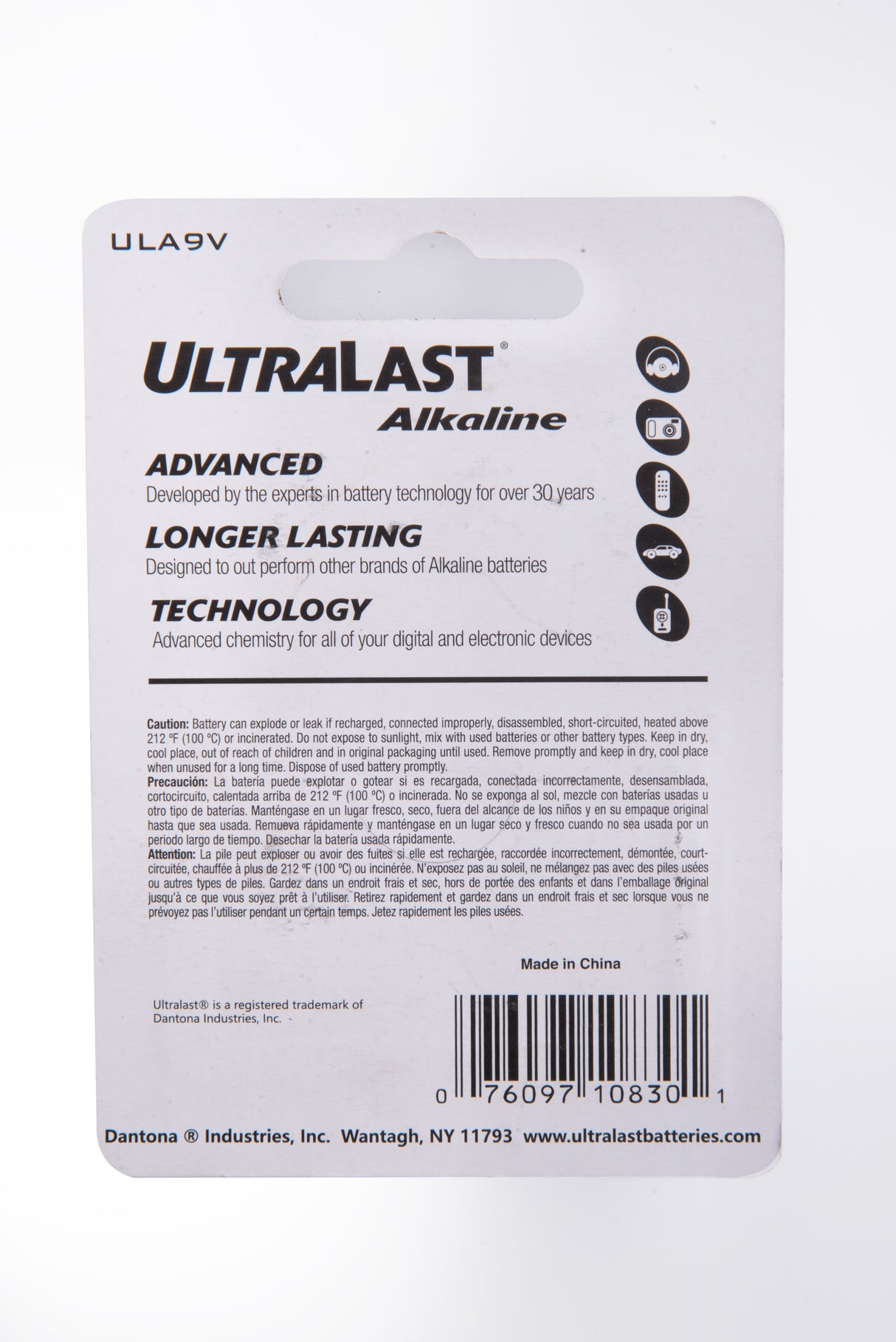 ULA9V PILA ALCALINA ULTRALAST 9V