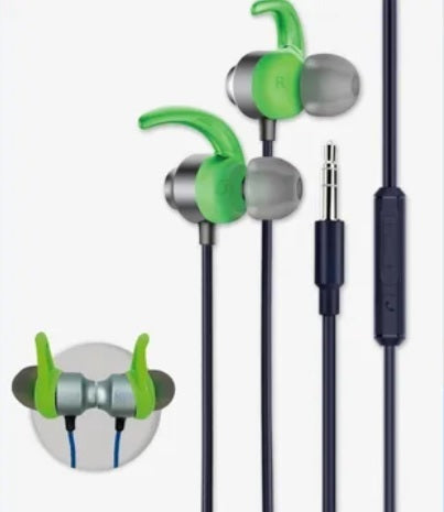 AUDIFONOS SPORT CONTROL VOLUMEN AZUL Y VERDE WEPLUG