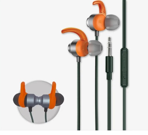 AUDIFONOS SPORT CONTROL VOLUMEN VERDE Y NARANJA WEPLUG