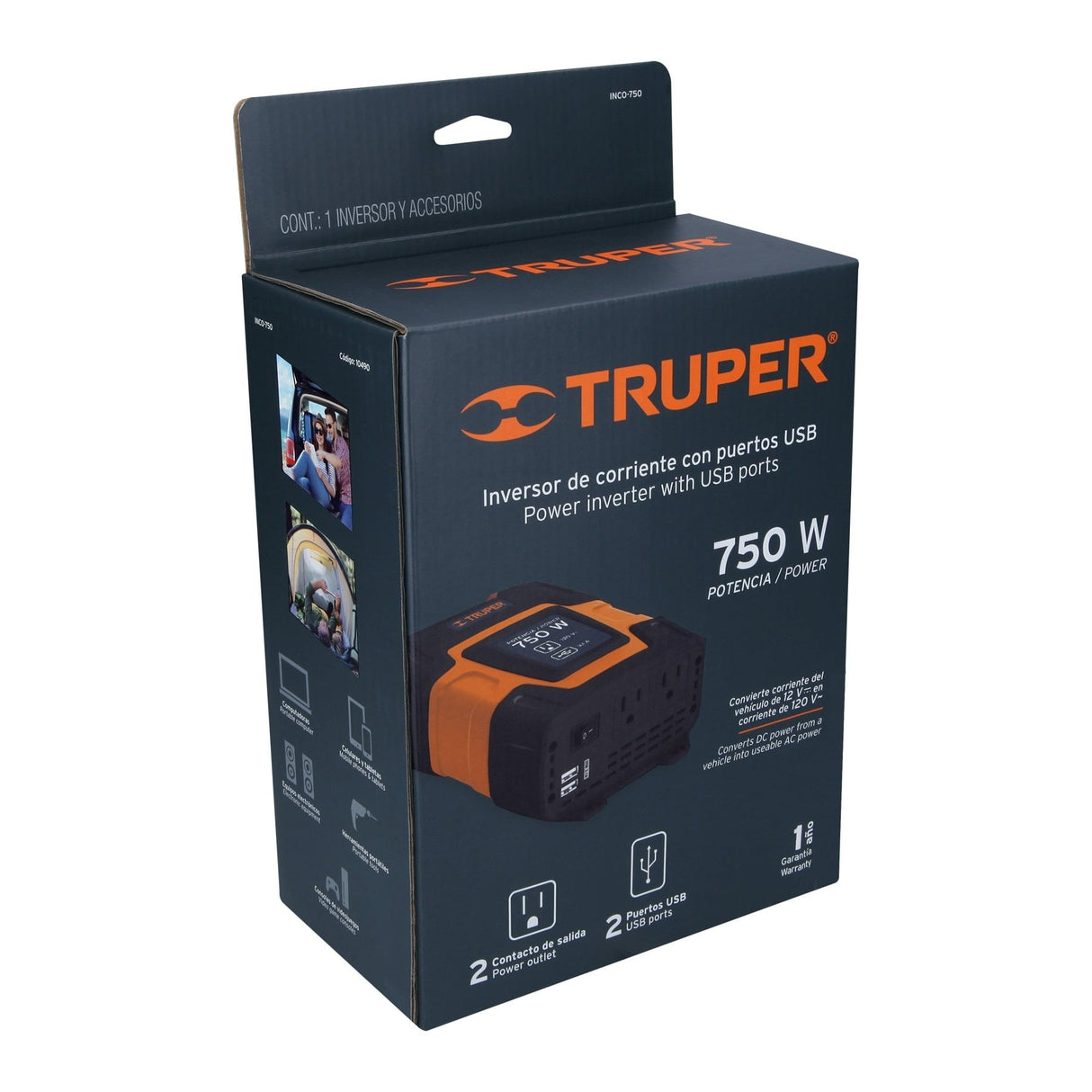INVERSOR DE CORRIENTE TRUPER 750W INCO-750