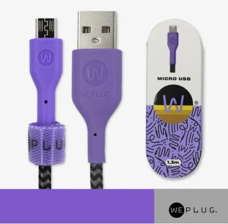 CABLE MICRO USB 1.3M MORADO WEPLUG