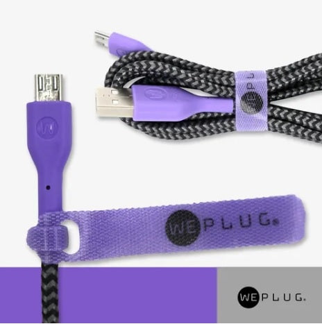 CABLE MICRO USB 1.3M MORADO WEPLUG