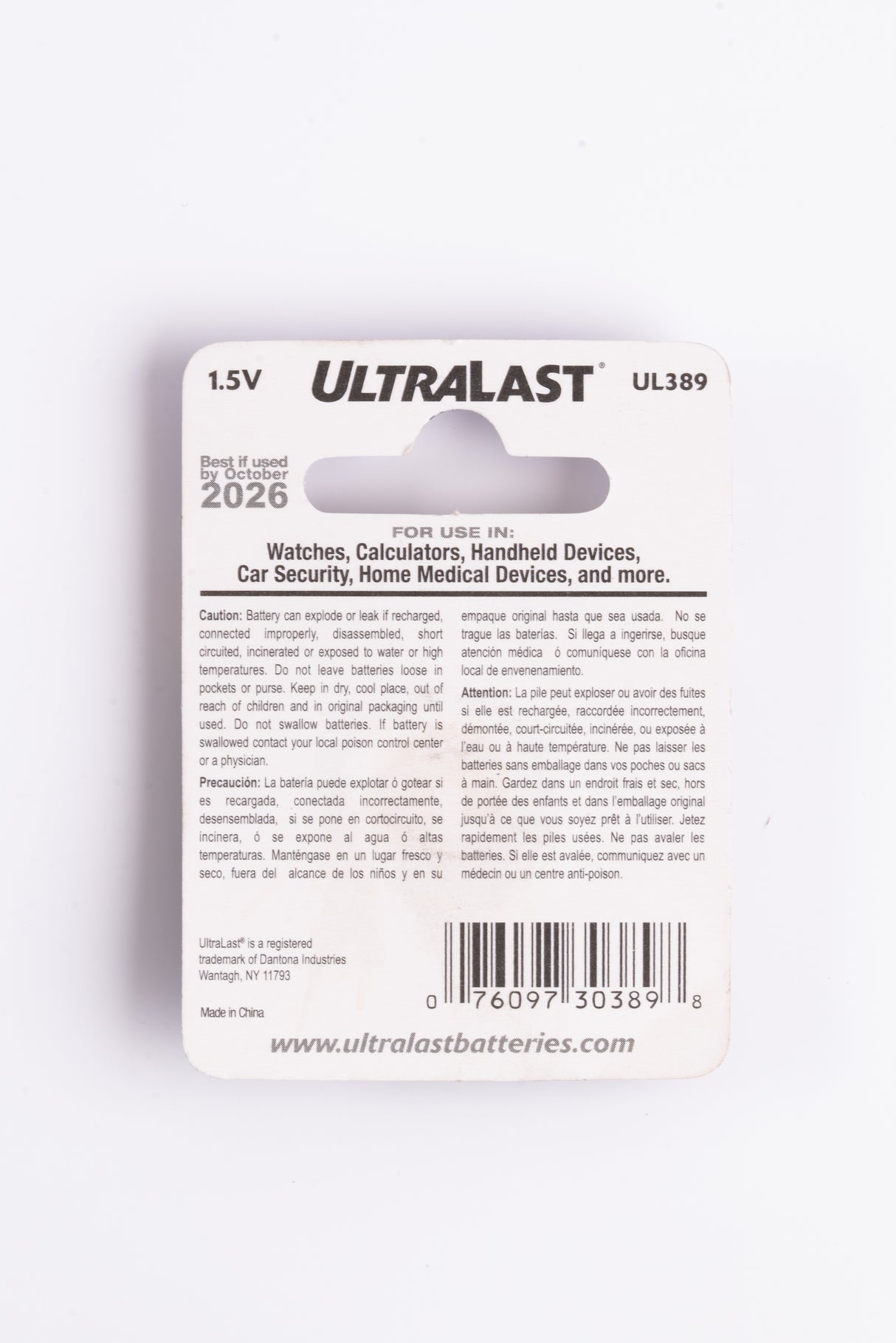 UL389 SR54 PILA DE BOTON ULTRALAST 1.5V