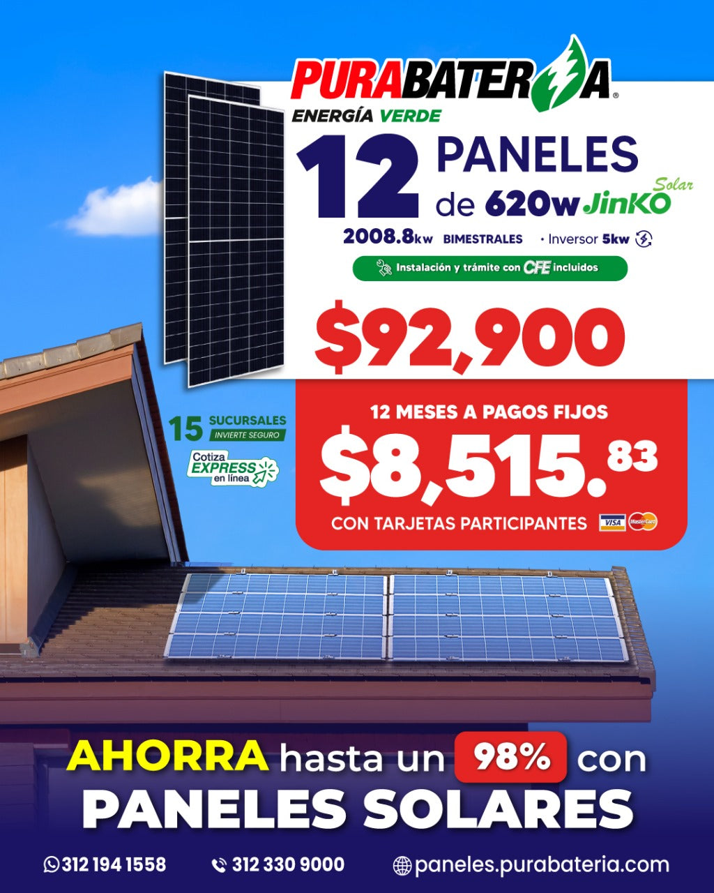 Paquete 12 Paneles Solares