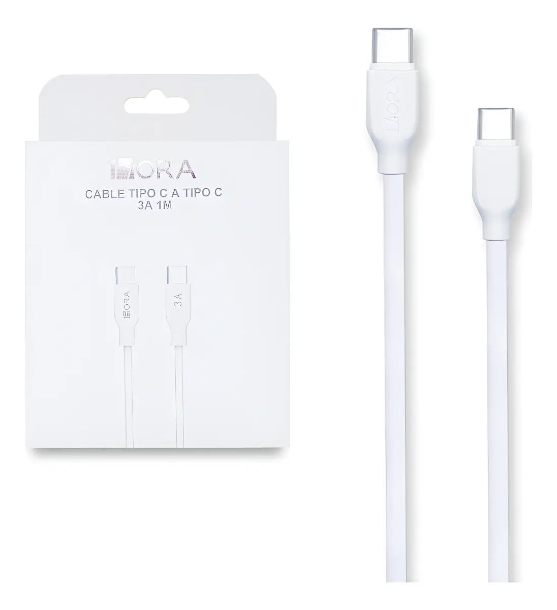 CAB252B CABLE BLANCO TIPO C A TIPO C 3A 1M 1HORA