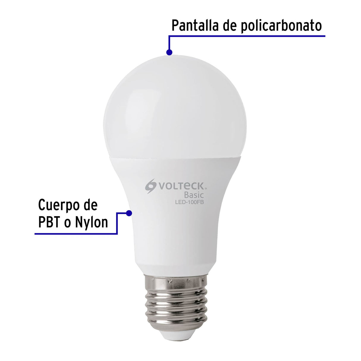 LED-100FB FOCO LED LUZ BLANCA 14W VOLTECK BASIC