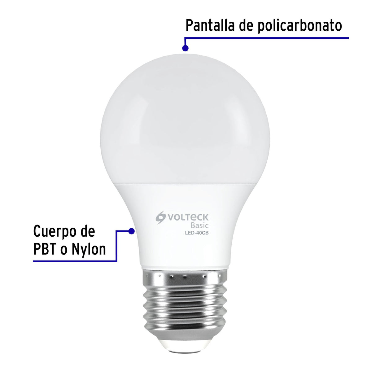 LED-40CB FOCO LED LUZ CALIDA 6W VOLTECK BASIC