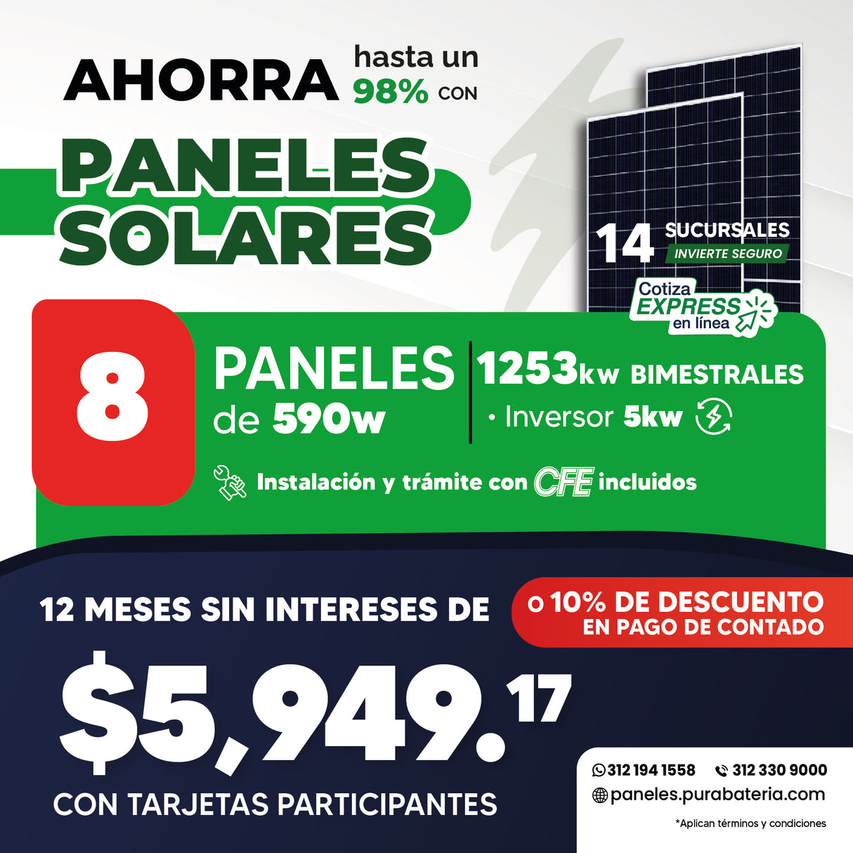 Paquete 8 Paneles Solares