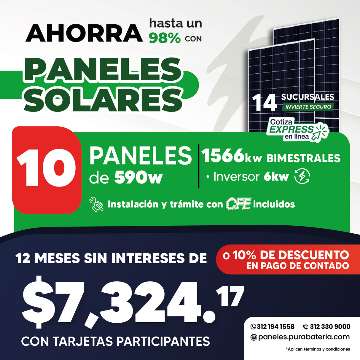 Paquete 10 Paneles Solares