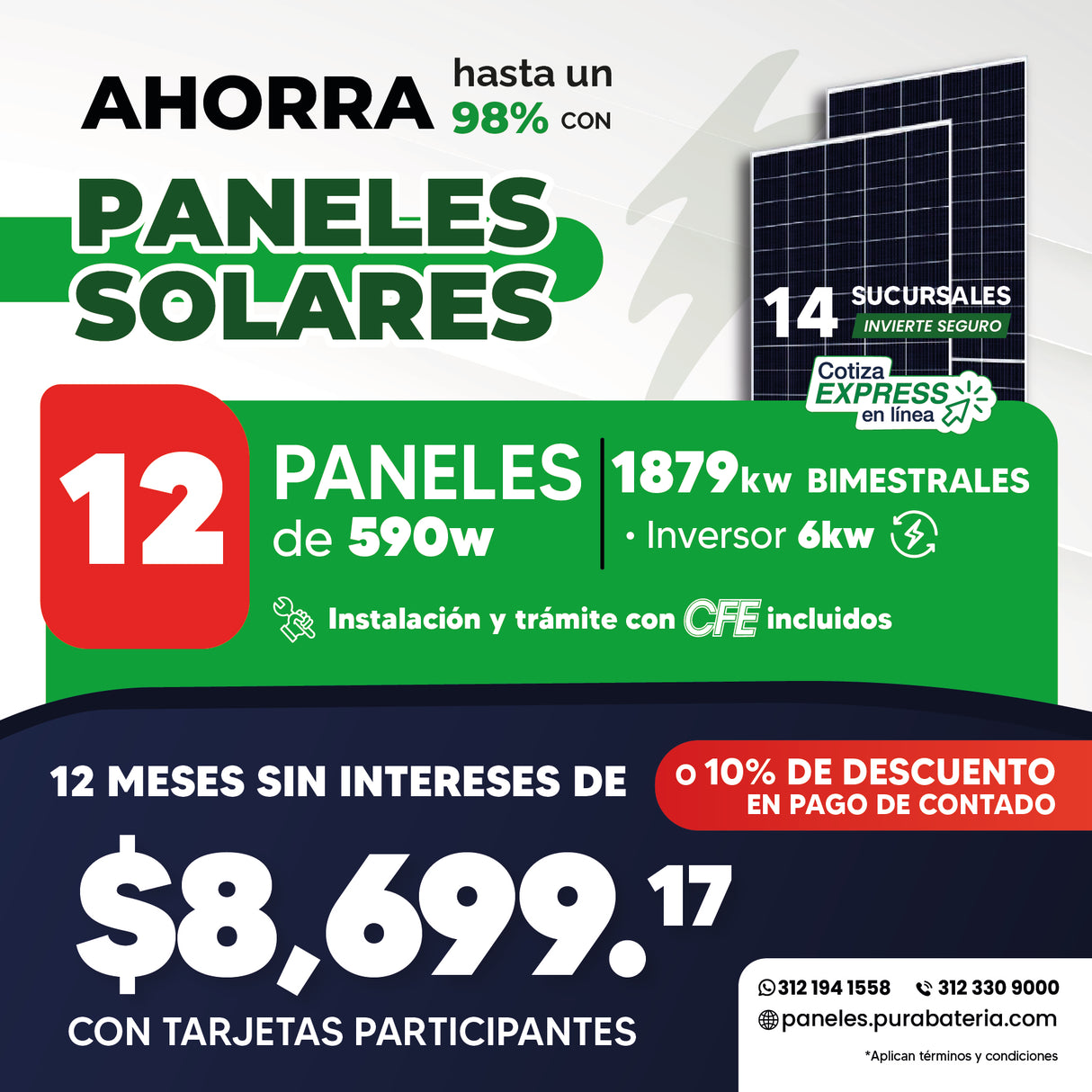 Paquete 12 Paneles Solares