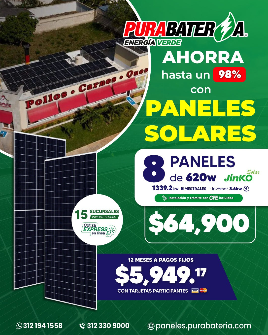 Paquete 8 Paneles Solares
