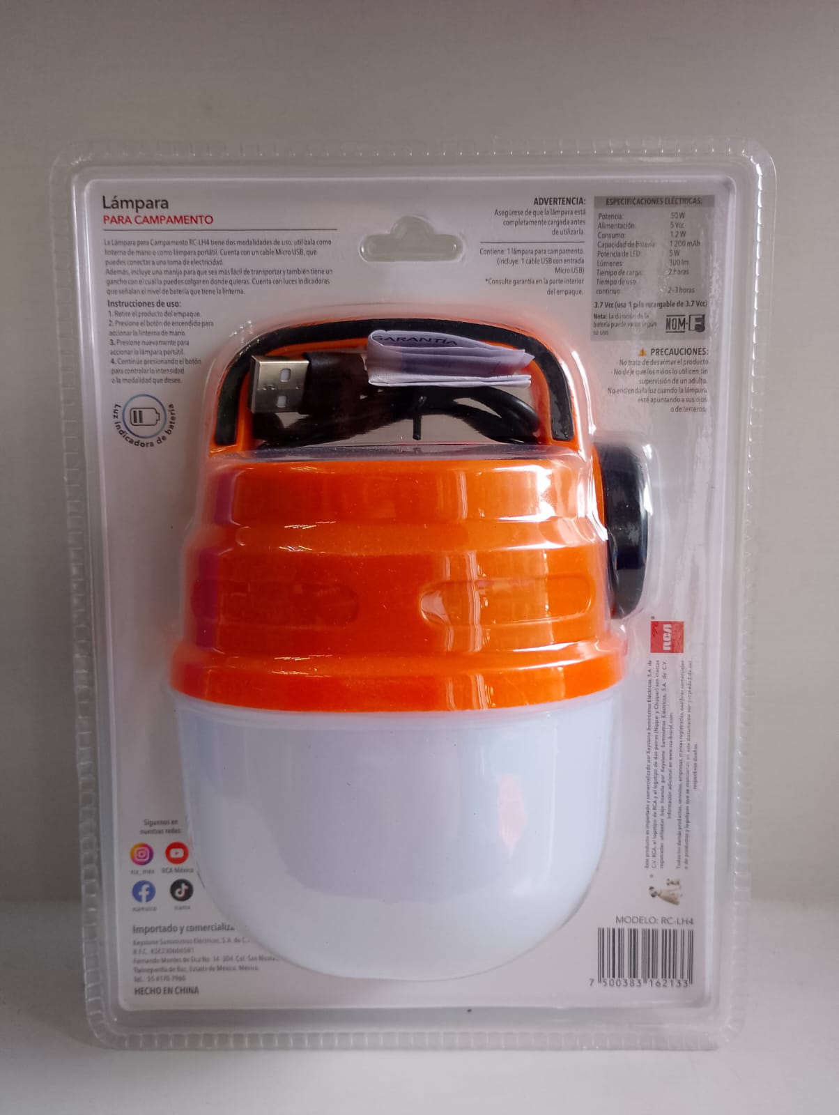 RC-LH4 LAMPARA PARA CAMPAMENTO RCA – PuraBateria