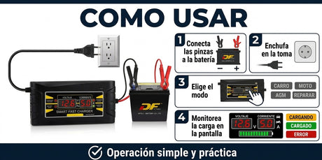 SON-1206D CARGADOR AUTOMATICO PARA BATERIAS 12V 6A PURABATERIA
