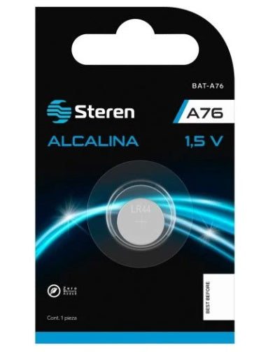 BAT-A76 (LR44)  BATERIA DE BOTON STEREN ALCALINA1.5V 110MAH