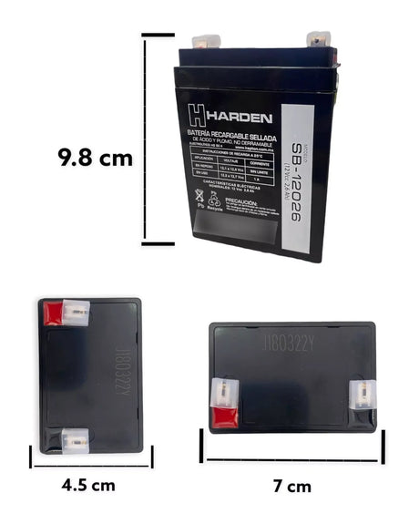 SB-12026 BATERIA SELLADA RECARGABLE HARDEN 12V 2.6HA