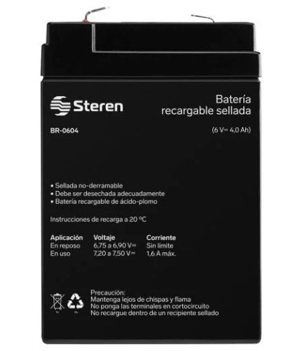 BR-0604 BATERIA SELLADA 6V4AH STEREN