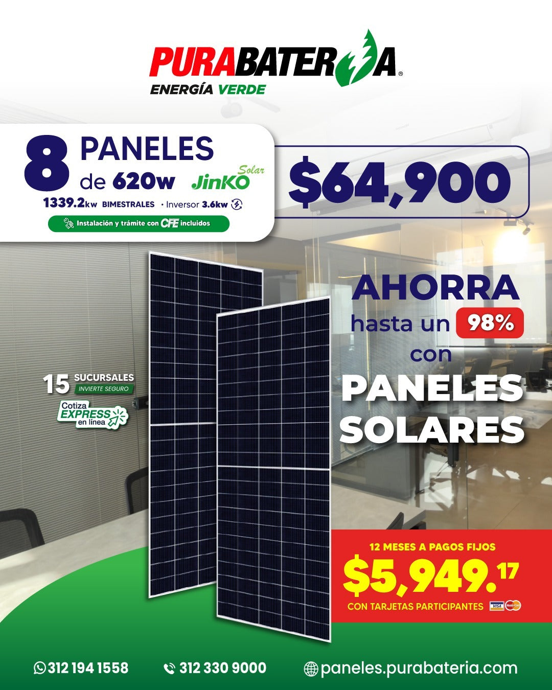 Paquete 8 Paneles Solares