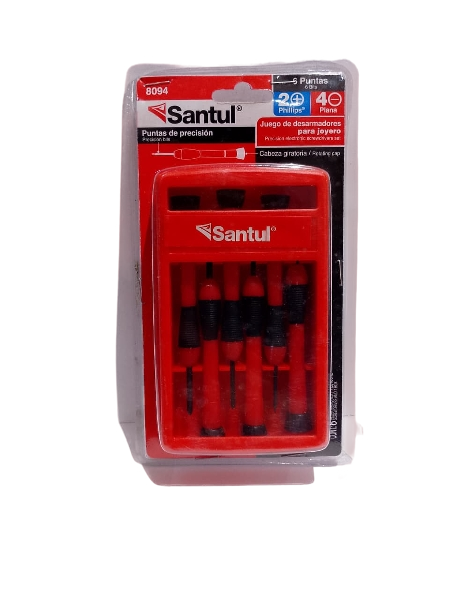 8094 DESARMADORES DE JOYERO JGO C/6 PZS ESTANDAR Y PHILLIPS SANTUL (6)
