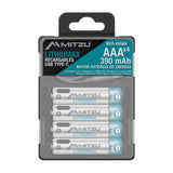 MLR4XAAA BATERIA DE LITIO AAA4 RECARGABLE USB MITZU