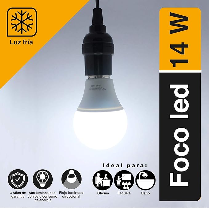 FOCO LED 14W 90-150V 6500K SANELEC