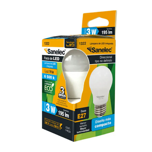 FOCO LED 3W 90-150 6500K SANELEC