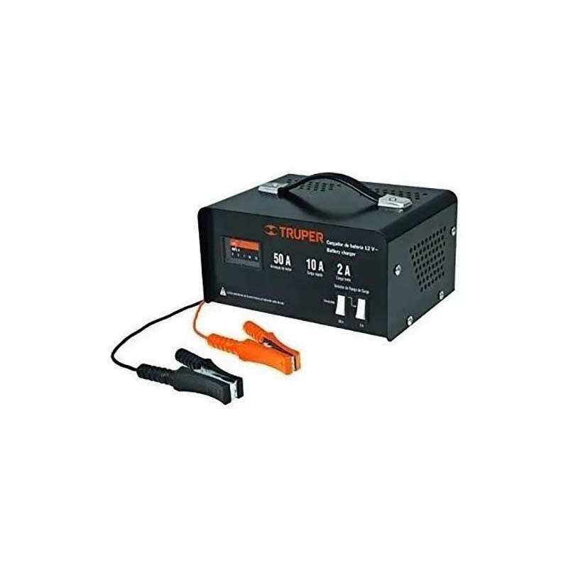 Cargador para baterías de 12V y 50a con cables marca TRUPER – PuraBateria
