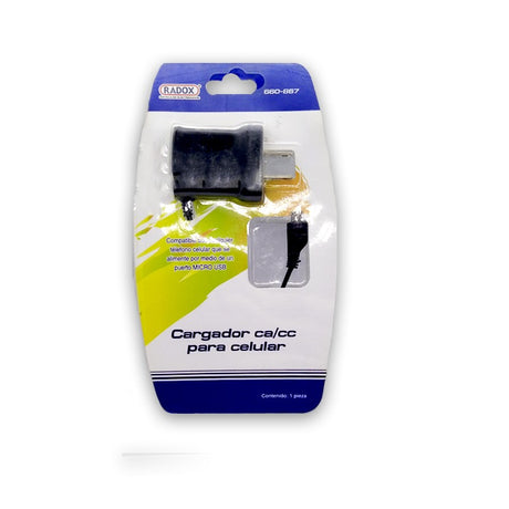 660-867 CARGADOR PARA CELULAR CONECTOR MICRO USB RADOX