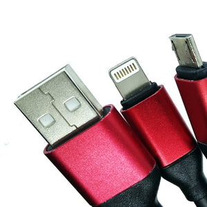 700-117 CABLE USB 3 EN 1 A MICRO USB LIGHTNING Y TIPO C RADOX