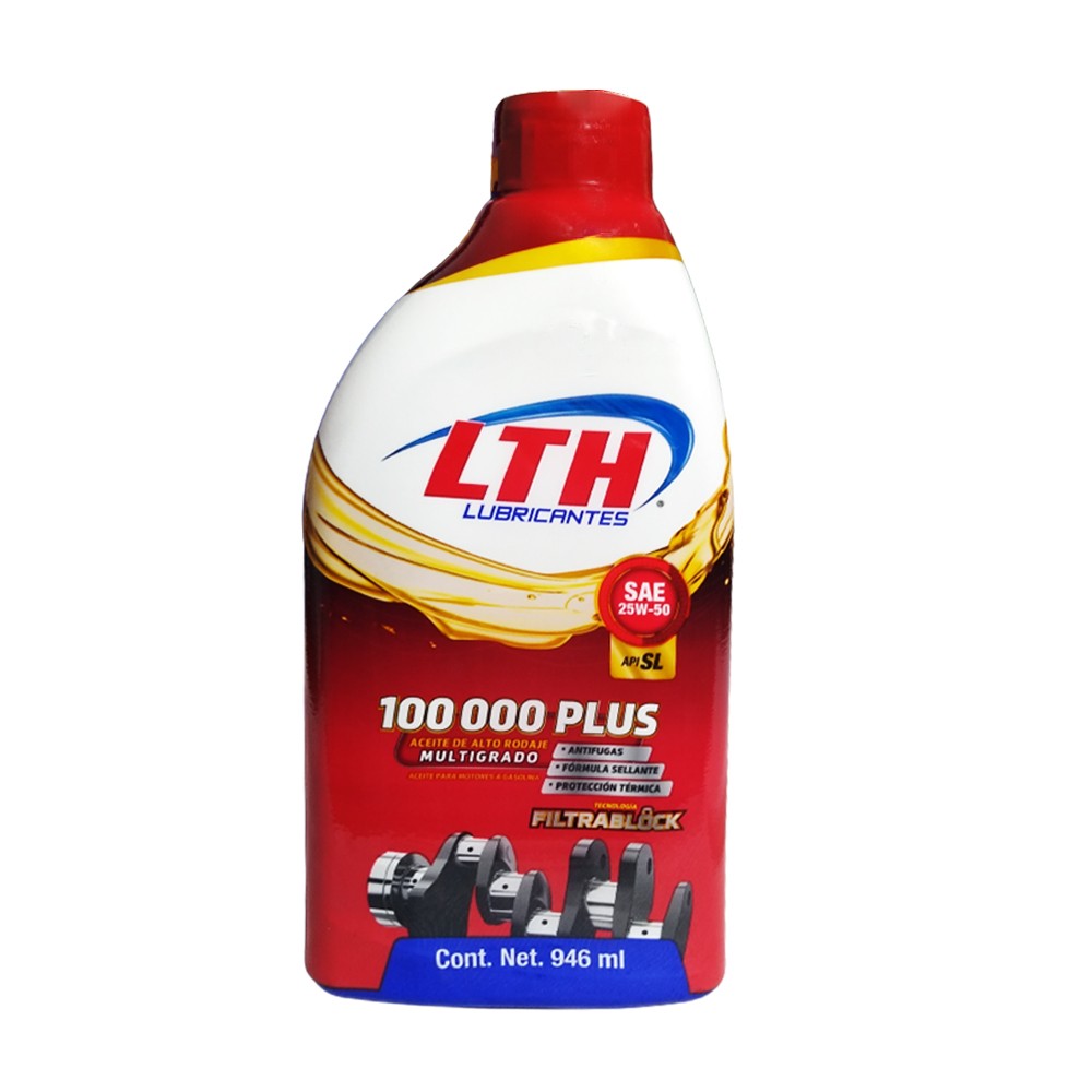 LTH 100,000 PLUS Aceite Multigrado Motor SAE 25W-50 SL AK - 946ML