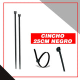 CIN-5025N CINCHO 25CM NEGRO 50 PZAS VOLTECH (10)