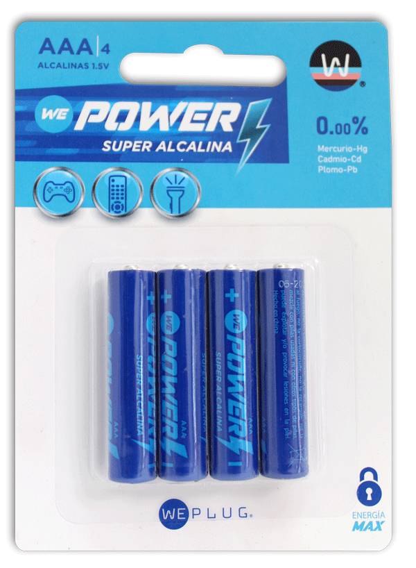 AAA4 BATERIA AAA ALCALINA BLISTER C4 WEPLUG