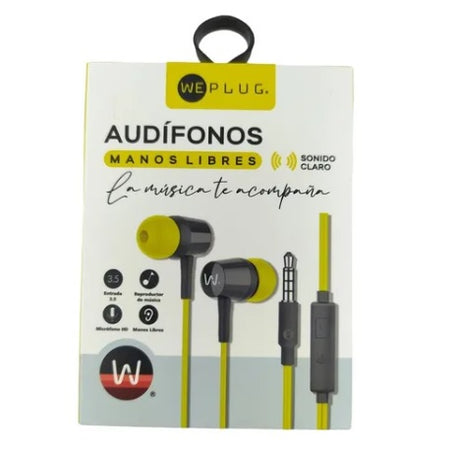 AUDIFONOS MANOS LIBRES AMARILLO WEPLUG