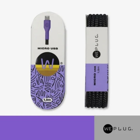 CABLE MICRO USB 1.3M MORADO WEPLUG