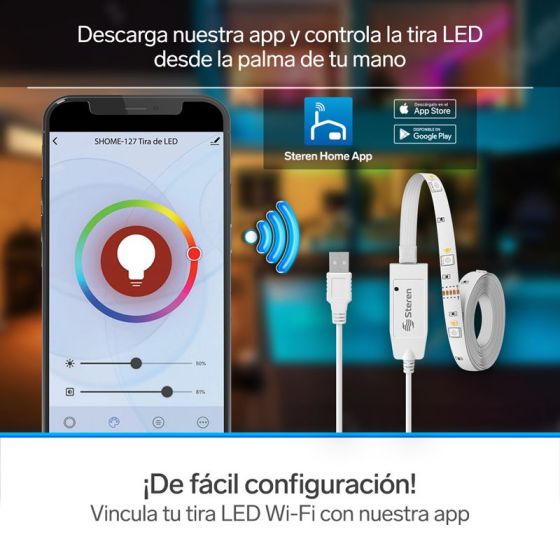 SHOME-127 TIRA LED WIFI RGB MULTI COLOR STEREN